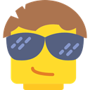 Face, Emoticon, smug, Lego, Arrogant, Vain, interface Gold icon