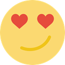 in love, smiling, smile, Emoticon, square, Face, rounded, interface, emoticons Khaki icon
