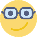 interface, smiling, eyeglasses, nerd, happy, Emoticon, Intelligent, emoticons, nerds Khaki icon