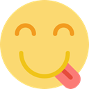 tongue, Face, smiling, interface, happy, faces, emoticons, winking, Emoticon Khaki icon