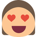 emoticons, Face, square, rounded, interface, in love, Girl, smiling, Emoticon, smile NavajoWhite icon