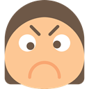 Girl, faces, interface, Anger, Face, Gestures, Emoticon, Angry NavajoWhite icon