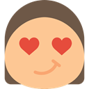 in love, Emoticon, Face, rounded, square, smile, smiling, interface, emoticons NavajoWhite icon