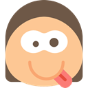 Emoticon, happy, Face, interface, faces, smiling, tongue, emoticons NavajoWhite icon