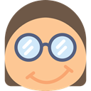 Emoticon, Intelligent, emoticons, nerds, interface, Emoticons Square, happy, nerd, smiling, eyeglasses NavajoWhite icon