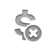 Currency, sign, Dollar, Close DarkGray icon
