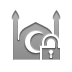 Mosque, open, Lock Gray icon