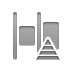 Left, pyramid, distribute, horizontal Gray icon