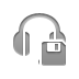 Diskette, Headset Gray icon