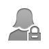 user, Lock, woman Gray icon