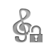 notation, Lock, Composer, open Gray icon