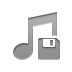 Diskette, music, beamed, Note Gray icon
