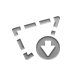polygonal, Down, Selection Gray icon
