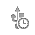 Usb, Clock Gray icon