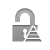 Lock, pyramid, open Gray icon