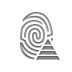 Fingerprint, pyramid Gray icon