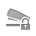 Lock, stapler, open Gray icon