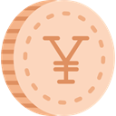 Business, Money, Cash, Currency, coin, yen PeachPuff icon