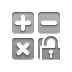 Lock, open, button, calculator DarkGray icon