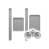 Left, distribute, Binoculars, horizontal Gray icon