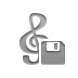 Composer, notation, Diskette Gray icon