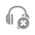 Headset, Close Gray icon
