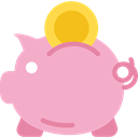 funds, save, piggy bank, Money, coin, savings LightPink icon