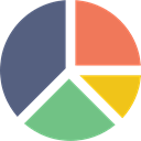 Pie chart, Business, statistics, Stats, graphical, finances, marketing DimGray icon