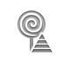 Lollipop, pyramid Gray icon