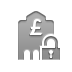 pound, open, Bank, Lock DarkGray icon