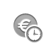 Clock, Euro, coin DarkGray icon