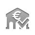 Euro, Bank, checkmark Gray icon
