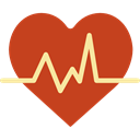 Heart, medical, Electrocardiogram, Cardiogram, pulse, heart rate Firebrick icon