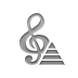 Composer, pyramid, notation Gray icon