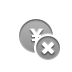 coin, yen, Close DarkGray icon