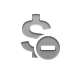 Currency, Dollar, sign, delete DarkGray icon