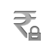 Currency, rupee, sign, Lock DarkGray icon