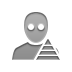 user, awake, pyramid Gray icon