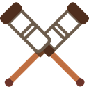 crutches, health, Crutch, medical, injury, Tools And Utensils Black icon