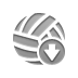 Ball, Down, volleyball Gray icon