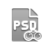 Psd, Format, File, Binoculars Gray icon