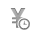 Currency, yen, Clock, sign DarkGray icon