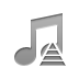 music, Note, beamed, pyramid Gray icon