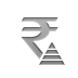 Currency, sign, pyramid, rupee Gray icon