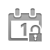 Lock, Calendar, open Gray icon
