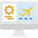 booking, flight, Computer, monitor, screen Gainsboro icon