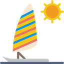 transport, sports, Summertime, Parasailing, sun Black icon