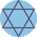 Star Of David, Judaism, signs, religion, Israel, Jewish SkyBlue icon