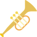 jazz, Orchestra, musical instrument, Trumpet, Wind Instrument, music Black icon
