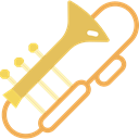 Wind Instrument, Trombone, Orchestra, music, musical instrument SandyBrown icon